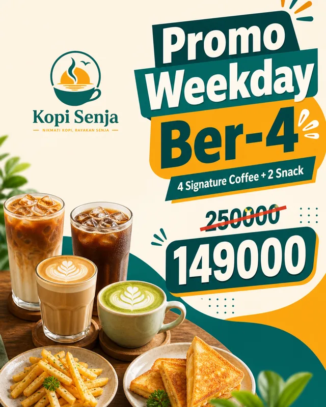 Contoh konten promo Instagram Kopi Senja buatan KontenFeed